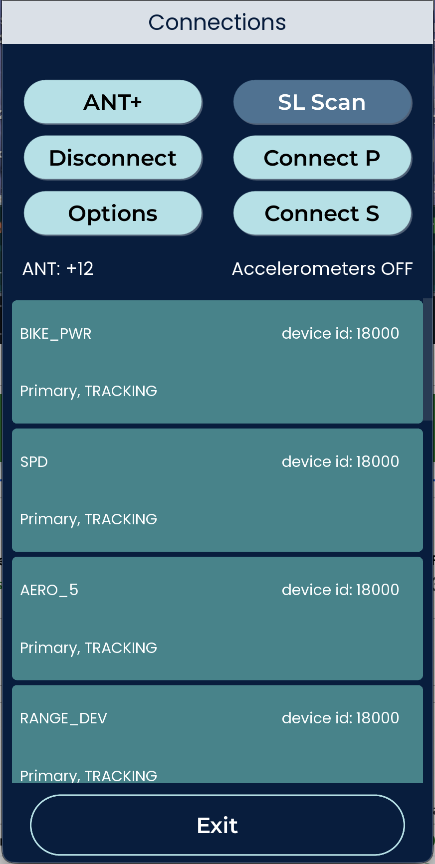 Nimbus SL Scan screen
