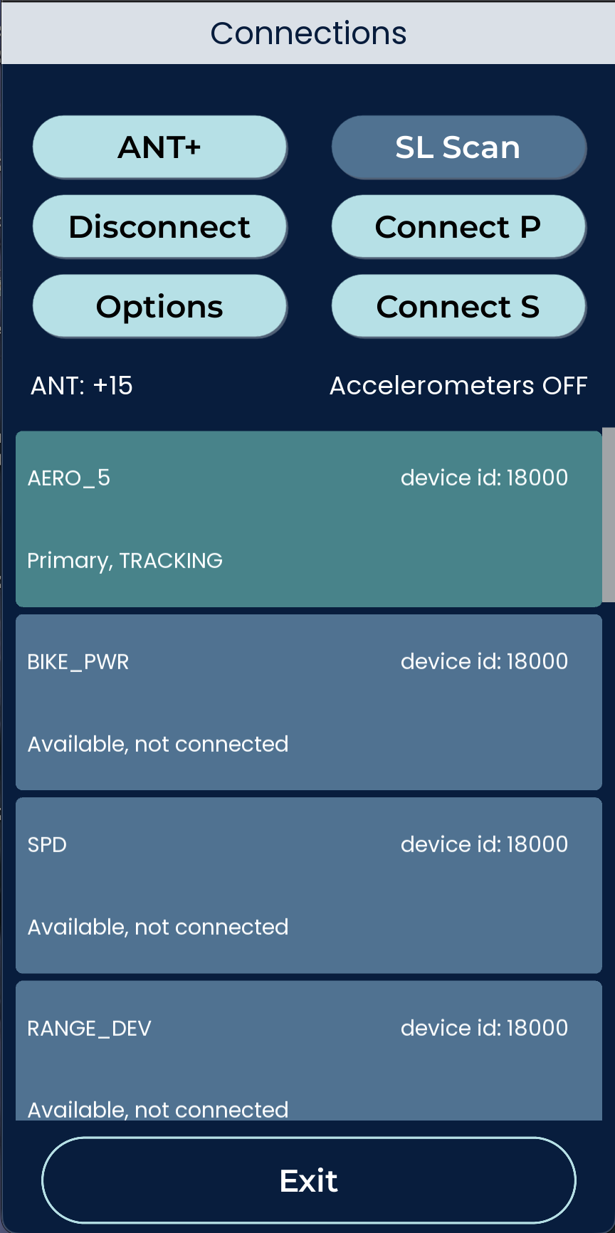 Nimbus SL scan screen