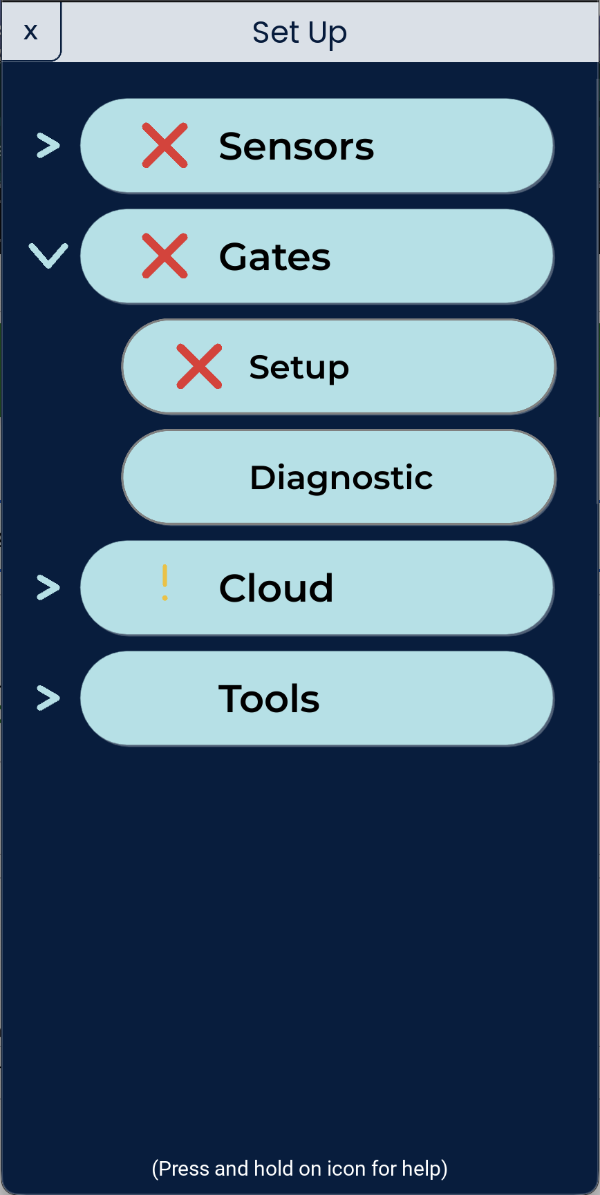 Nimbus set gates screen