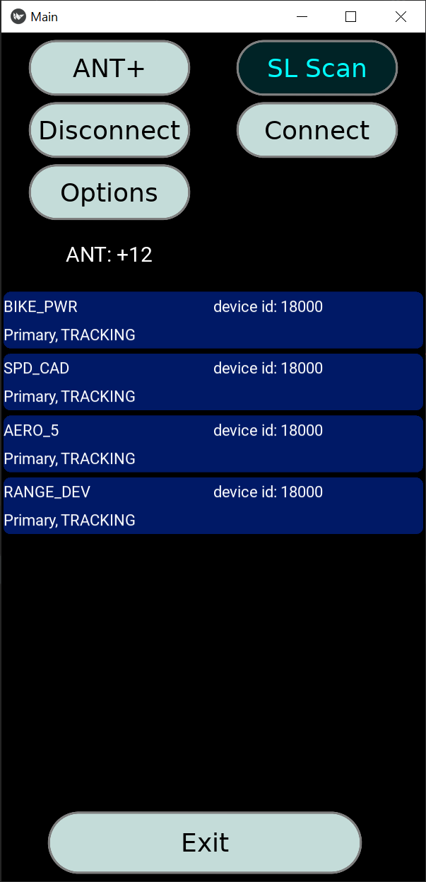 Nimbus SL Scan screen