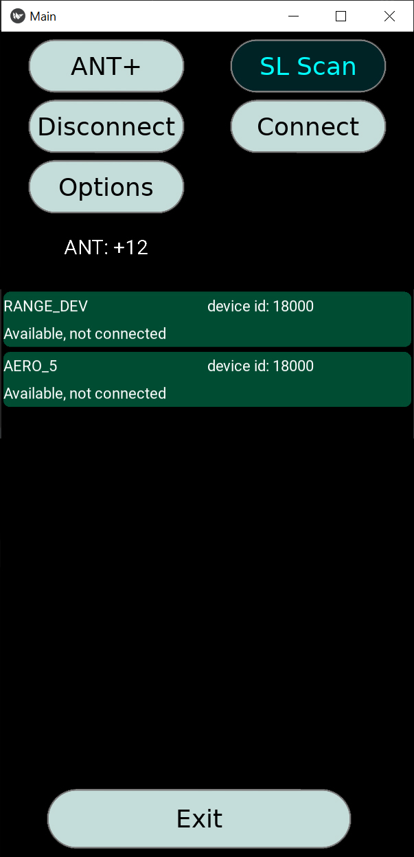Nimbus SL scan screen