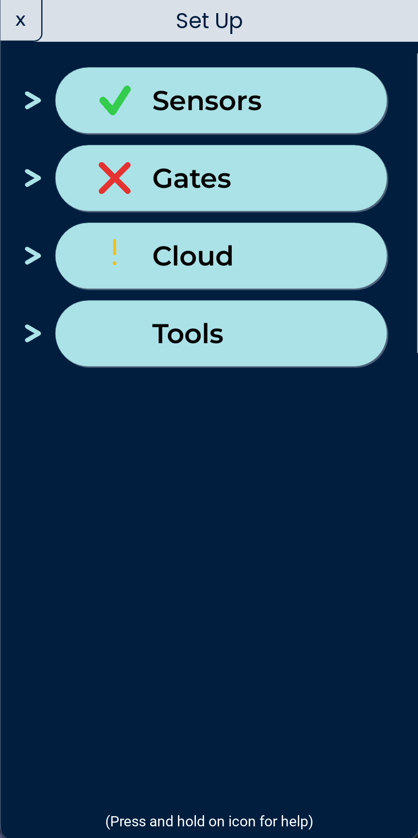 Nimbus connections screen